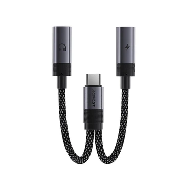 Перехідник 2в1 Acefast J14 USB-C x USB-C/USB-C для одночасного заряджання та аудіо Black (19449)