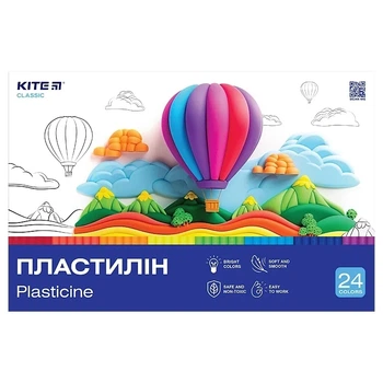 Пластилин восковый "Kite" /K-089/ 24 цвета, 480г. Classic (67731)