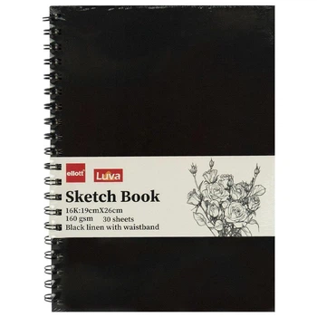 Скетчбук для эскизов, блокнот для рисования 30 листов, 160 г/м² Sketch Book CLBZ-003-16K на спирали