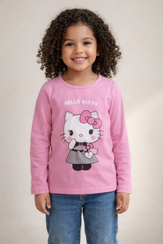 Детская кофта (лонгслив) для девочки Hello Kitty 104 размер Розовый