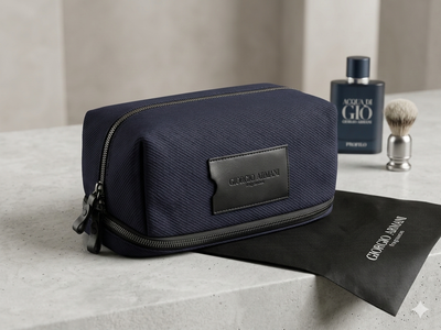 Чоловічий несесер (косметичка) Giorgio Armani Fragrances тесно синій 23*15*13 см.