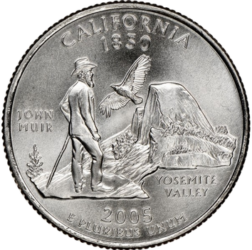 Монета 25 центів (квотер) США 2005 D UNC "Штати і території - Каліфорнія. California