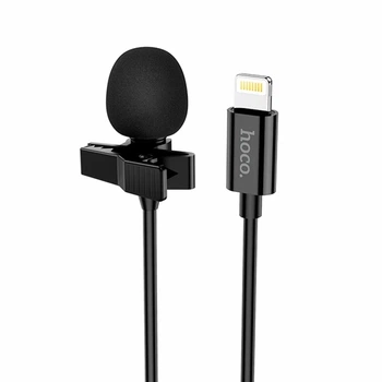Микрофон петличный Hoco L14 Lightning черный 2 метра 18 грамм для записи звука