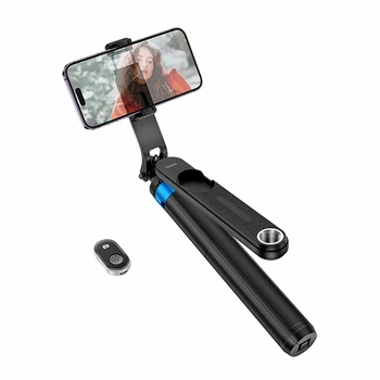 Селфі-штатив Hoco K22 з пультом Bluetooth 5.2 максимальна довжина 175 см чорний алюмінієвий сплав ABS пластик