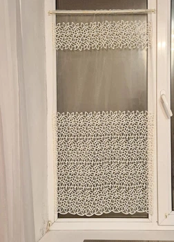 Занавеска на створку окна Firanka Mini flowers 60х110см молочная (10_1ф)