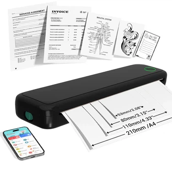 Термопринтер портативний RIAS M15 А4 Bluetooth Black (3_06644)