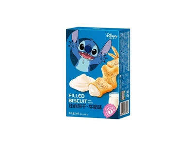 Печиво Binqi & Disney Stitch Milk Filled Biscuit з молочною начинкою 50 грам