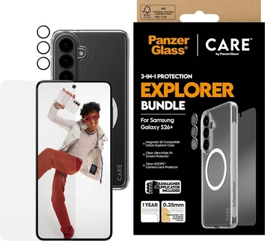 Захисний набір CARE by PanzerGlass 3-in-1 Bundle для Samsung Galaxy S26 Plus Transparent (CR34288)
