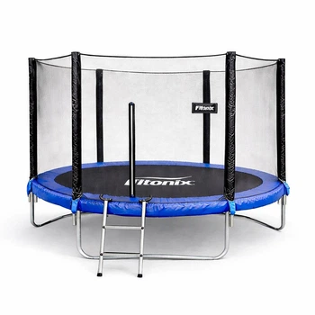 Батут Fitonix 312 см (10 ft) із захисною сіткою та драбиною, посилений, до 150 кг, для дітей та дорослих