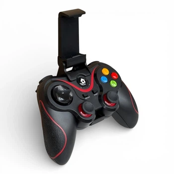 Геймпад универсальный V8 Bluetooth контроллер для PS3, PS4, Android, iOS, Windows/Steam - Black/Red