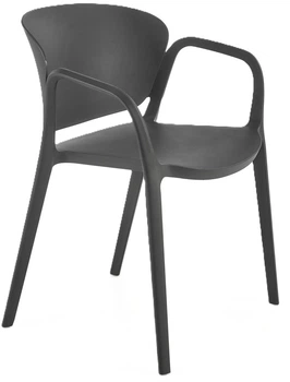 Стілець для кухні Halmar K491 пластиковий з підлокітниками Чорний (5905248125858)