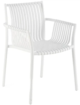 Стілець для кухні Halmar K492 плетений з підлокітниками Білий (5905248125872)