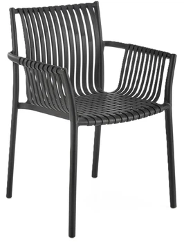 Стілець для кухні Halmar K492 плетений з підлокітниками Чорний (5905248125889)
