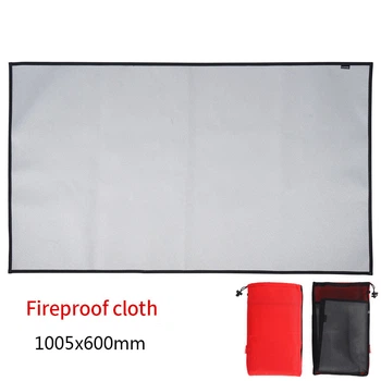 Захисний вогнестійкий килимок CLS OUTDOOR XL 105 x 60 см жаростійкий коврик для барбекю під мангал буржуйку гриль та камін Сірий з чохлом