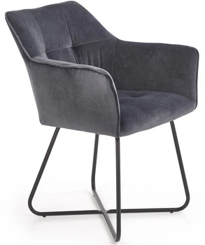 Стілець для кухні та вітальні Halmar K377 на полозках Сірий (5905248118935)