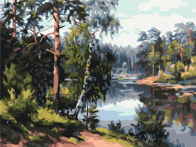 Картина за номерами Живописне озеро у лісі Brushme 30x40 (RBS51969)