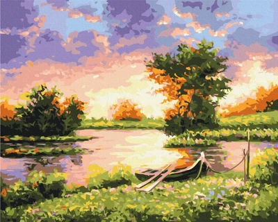 Картина за номерами Захід на озері Brushme 48x60 (BS9923L)