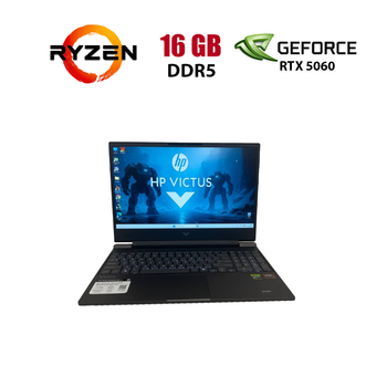 Игровой ноутбук HP Victus 15-fb3001nr / 15.6" (1920x1080 ) IPS / AMD Ryzen Al 7 350 (8 (16) ядер по 2.0 - 5.0 GHz) / 16 GB DDR5 / 512 GB SSD / nVidia GeForce RTX 5060, 8 GB GDDR7, 128-bit / WebCam б/у