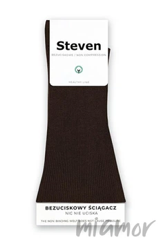 Шкарпетки бавовняні без тиску в рубчик Steven 018 39-42 Темно-коричневі