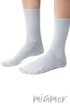 Носки рубчик без давления из мериносовой шерсти STEVEN 130 Merino Wool 38-40 Светло-серые