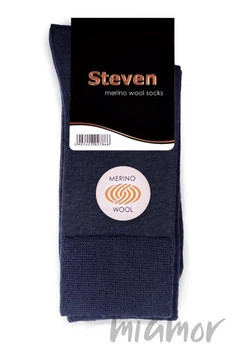 Носки мужские из мериносовой шерсти STEVEN 130 Merino Wool 41-43 Темно-синие