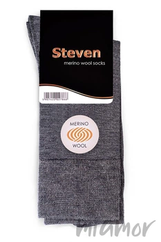 Носки мужские из мериносовой шерсти STEVEN 130 Merino Wool 44-46 Темно-серые