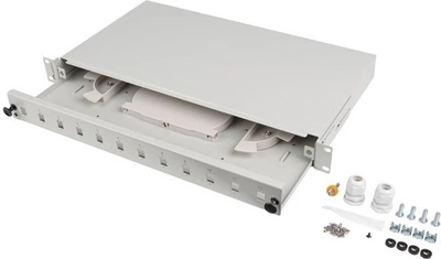 Przełącznica światłowodowa Lanberg 12 x SC Simplex / 12 x LC Duplex Rack 19" 1U Grey (FOP1-12SS-LDS)