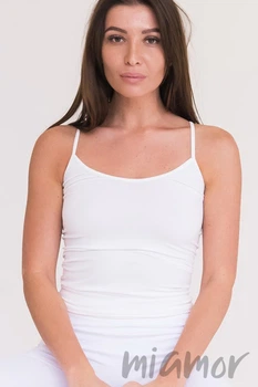 Майка бесшовная с тонкими бретелями Giulia CARACO Bianco L/XL Белая