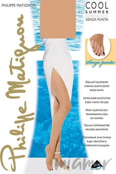 Колготки с открытым носком PHILIPPE MATIGNON Cool Summer Senza Punta 8 den 4 The