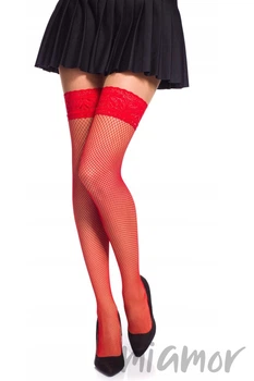 Панчохи у дрібну сітку Katherina Romantic Rete 3/4 rosso