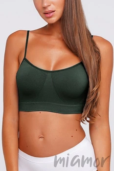 Бесшовный топ на тонких бретелях Giulia Cami top Khaki L/XL Темно-зеленый