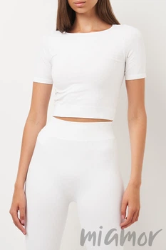 Топ безшовний з короткими рукавами Giulia Crop T-Shirt Bianco L/XL Білий