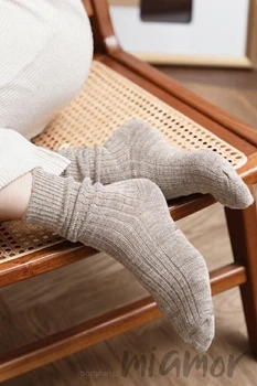 Носки теплые шерстяные в рубчик Lambswool 8011 35-40 Бежевые