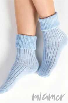 Носки теплые с шерстью Steven 067 Sleeping Socks 38-40 Голубые