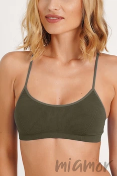 Топ безшовний в рубчик GIULIA CAMI TOP RIB Khaki S/M Хакі