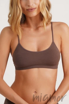 Топ бесшовный в рубчик GIULIA CAMI TOP RIB Deep Taupe L/XL Тауп