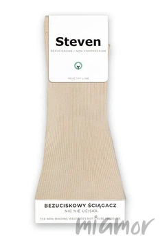 Носки хлопковые в рубчик без резинки Steven 018 39-42 Бежевые