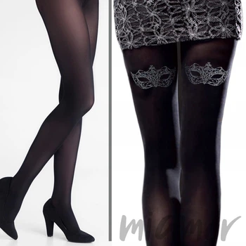 Колготки с аппликацией "Маска" KNITTEX WENECJA 50 4 Nero