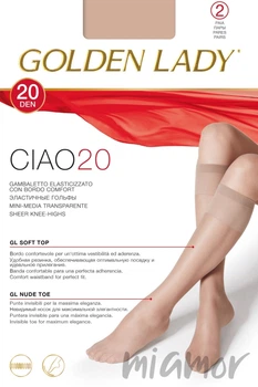Гольфи жіночі прозорі GOLDEN LADY Ciao 20 gambaletto (2 пари) One Size Dakar