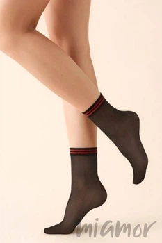 Носочки с принтом в полоску Gabriella Simple One Size Nero