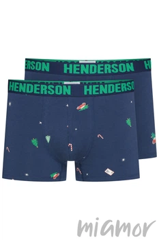 Комплект мужских трусов-боксеров новогодних Henderson 42251 Jury (2 шт) XL Темно-синие