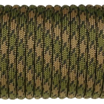 Шнур-паракорд (Paracord Type III 550 - 4 мм) Camo койот/олива/чорний 016 10 м.
