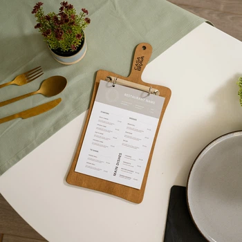 Планшет меню Inko Horeca в форме кухонной доски на кольлцах П10А5 Фанерный