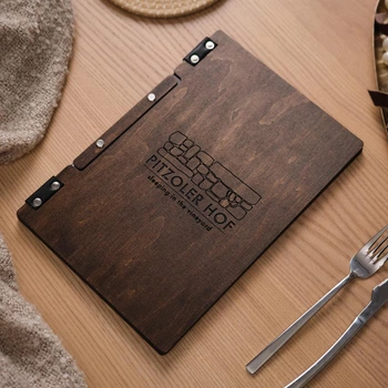 Папка для меню А4 Inko Horeca из утолщённой и лакированной фанеры ПМ02А4 Темно Коричневый