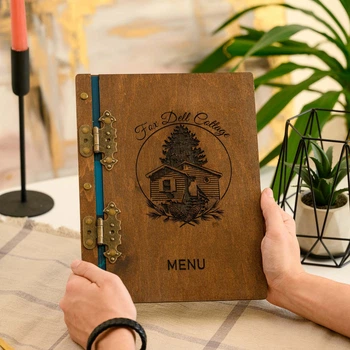 Меню папка А4 Inko Horeca Фанерна з бронзовыми завесами M05A4 Темно Коричневый