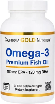 Омега 3 California Gold Nutrition Omega-3 Premium Fish Oil 1000 мг 100 капсул