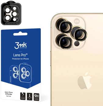 Szkło hartowane 3MK Lens Protection Pro na aparat iPhone 15 Pro Max z ramką montażową (5903108530033)