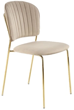 Стілець для кухні та вітальні Halmar K499 зі золотим каркасом Бежевий (5905248126039)