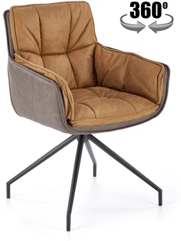Стілець для кухні та вітальні Halmar K523 обертальний Коричневий (5905248126497)