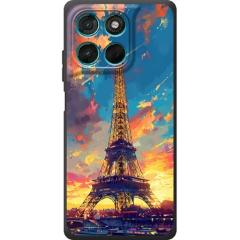 Силиконовый Чехол с Картинкой для Motorola G57 Power Принт (Париж, Эйфелева Башня) (70370-ysm038)